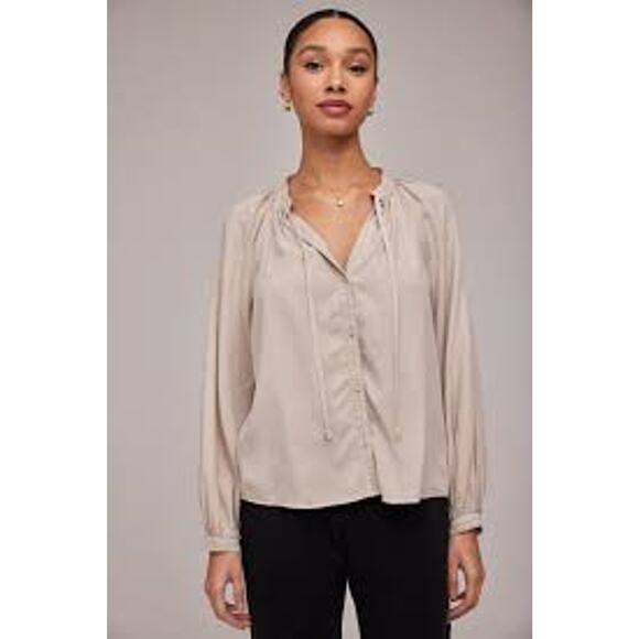 Bella Dahl Raglan Full Sleeve Button Down B4995-F16-303 Tan High Desert Large L - Picture 2 of 5